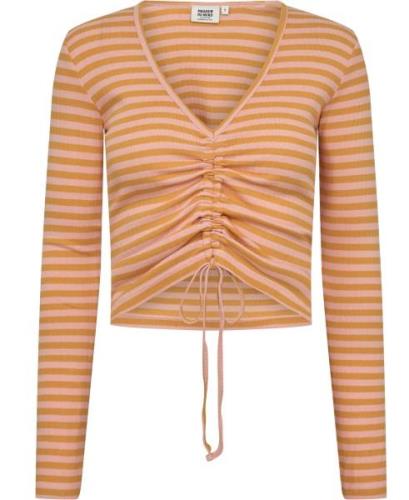 Magasin Milla 9G Kvinde Peach Pearl / Radiant Yellow Stripe Langærmede...