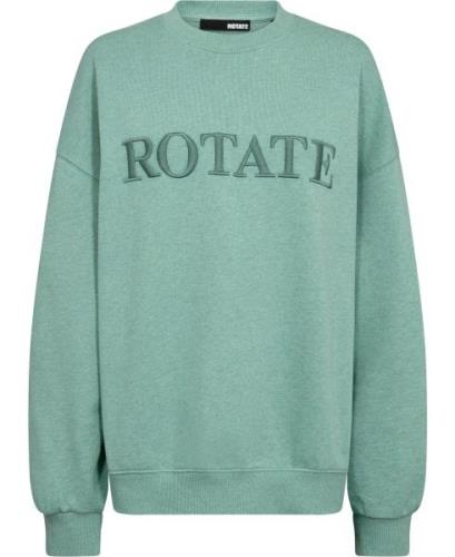 ROTATE Birger Christensen Sweat Logo Crewneck Kvinde Granite Green Swe...