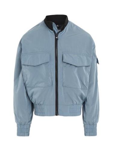 Calvin Klein Structured Nylon Zipped Bomber Str 8 år Nylon - Cfq Overg...