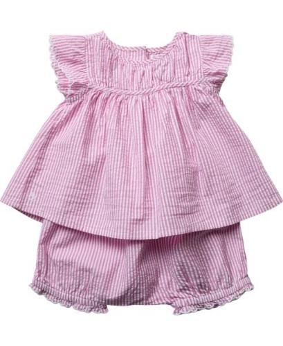 Polo Ralph Lauren Striped Seersucker Top & Bloomer Set Str 6M / 6-9 md...