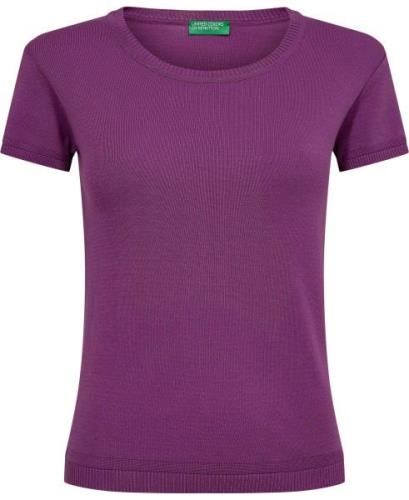 United Colors of Benetton Sweater Kvinde Lilla Kortærmet Strik Str L -...