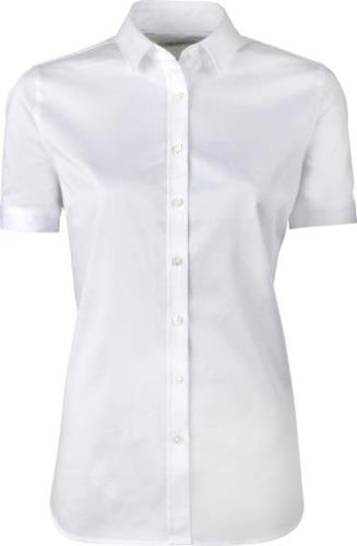 Stenströms Shirt F Short slv Stretch Satin Kvinde White Kortærmede Skj...