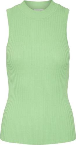 YAS Yastanki SL Knit TOP Kvinde Summer Green Strikveste Str L - hos Ma...