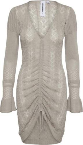 Something New Sneve LS Knit Short Dress IBZ Kvinde Marzipan Korte Kjol...