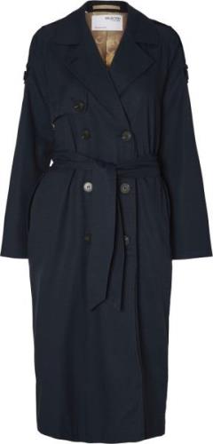 Selected Femme Slfnew Bren LS Trench Coat B Noos Kvinde Mørkeblå Trenc...