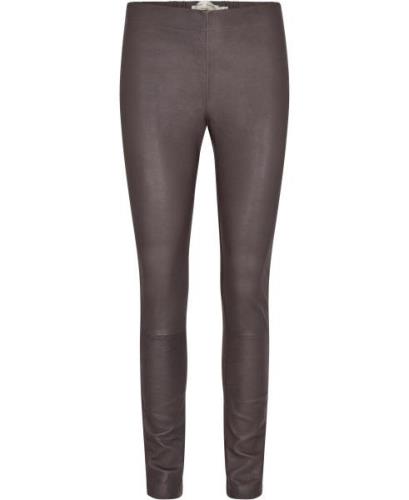 InWear Luella Leggings Premium Kvinde Sandy Grey Læderbukser Str 40 - ...