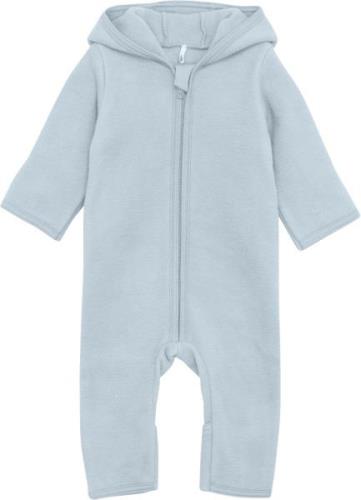 Huttelihut Pram Suit Ears Cot. Fleece S Str 68 - Celestial Blue Køredr...