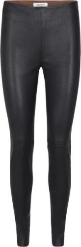 Mos Mosh Lucille Stretch Leather Legging Kvinde Black Leggings Str L -...