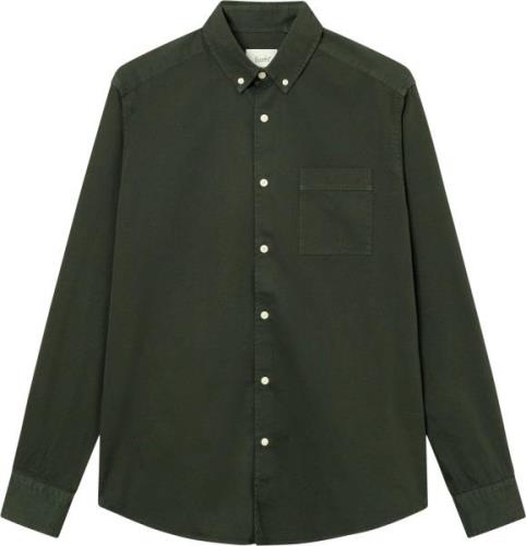 Forét Camp Light Twill Shirt Mand Dark Moss Langærmede Skjorter Str L ...