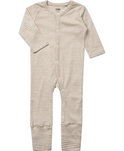 Magasin Newborn Bodysuit Gots Str 62 Beige Stripe Nattøj Bomuld