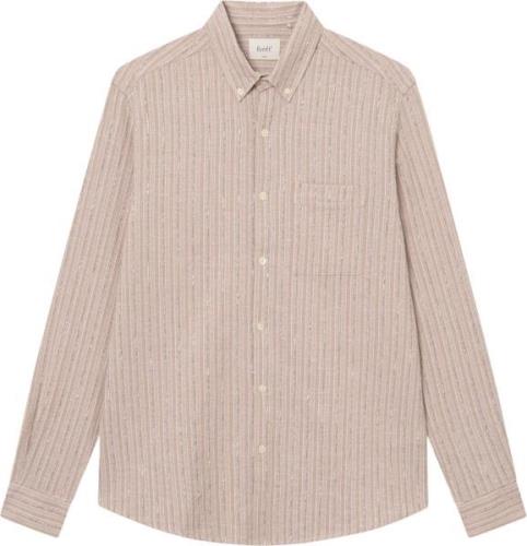 Forét Camp Linen Shirt Mand Khaki Stripe Langærmede Skjorter Str L - h...