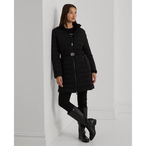 Lauren Ralph Lauren Belted Quilted Mockneck Coat Kvinde Sort Dunjakker...