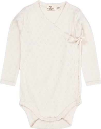 Copenhagen Colors Pointelle Heart Crossover Body LS Str 68 - Cream Lan...