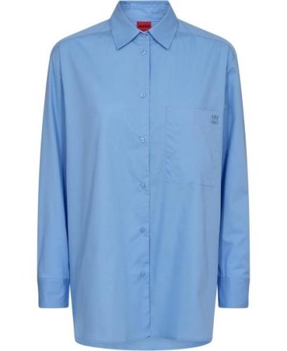 HUGO The Oversize Shirt Kvinde Light/pastel Blue Langærmede Bluser Str...