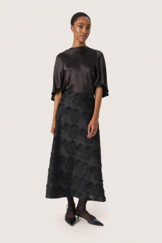 Soaked in Luxury Slmilu Katharine Blouse 3/4 Studio Kvinde Black Toppe...