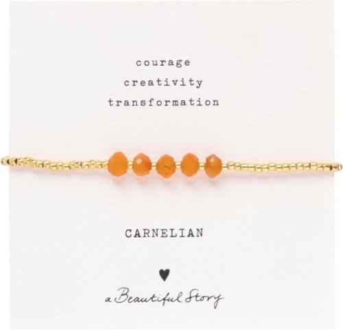 A Beautiful Story Essential Carnelian Bracelet GC 16-22cm - Kædearmbån...