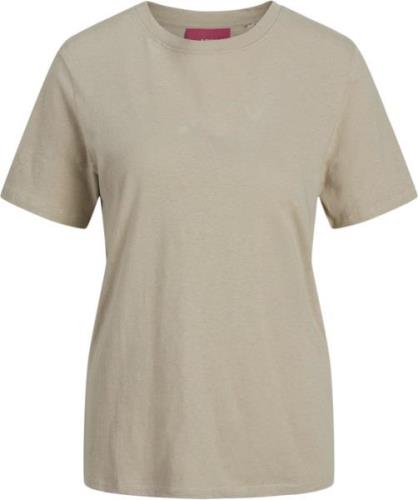 JJXX Jxisla SS REG Linen TEE JRS Kvinde Feather Gray Kortærmede T-shir...