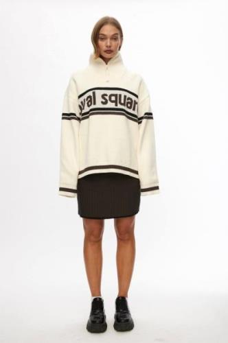 Oval Square Snowy Knit Anorak Kvinde Off White Sweaters Str L - hos Ma...