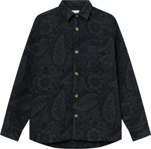 Forét MAP Jacquard Shirt Mand Dark Grey Langærmede Skjorter Str L - ho...