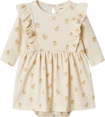 Lil' Atelier Nbflavo EMO LS Body Dress LIL Str 68 - Turtledove/duck Kj...