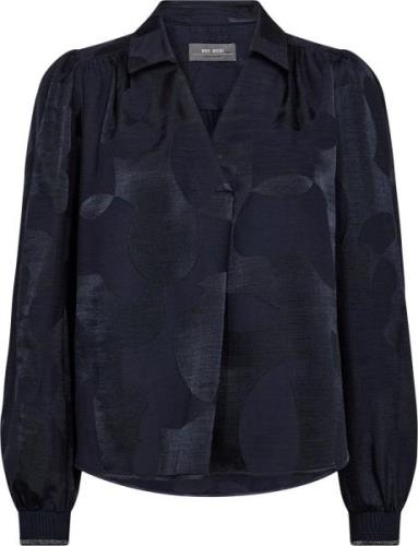 Mos Mosh Mmaldo Baubles Jacq Blouse Kvinde Salute Navy Langærmede Blus...