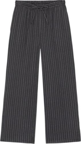 Moshi Moshi Mind Slow Pants Stripe Kvinde Moonless / Taupe Bukser Med ...