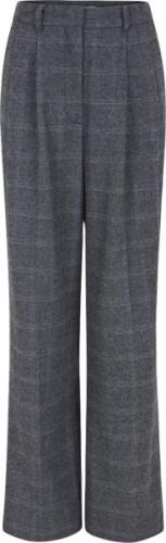 Soft Rebels Srannie Pant Kvinde Checked Grey Melange Bukser Med Lige B...