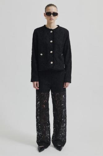 Second Female Border Trousers Kvinde Black Bukser Med Brede Ben Str L ...