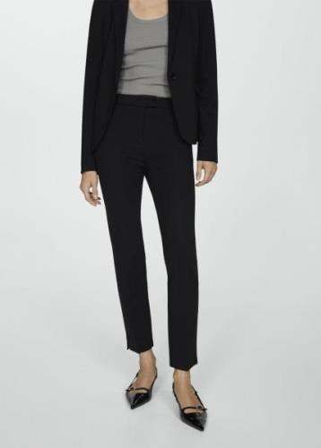 MANGO Pleated Suit Trousers Kvinde Black Bukser Med Lige Ben Str 40 - ...