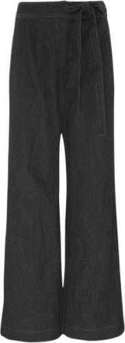 CONTINUE Randi Pants Kvinde Black Bukser Med Brede Ben Str L - hos Mag...