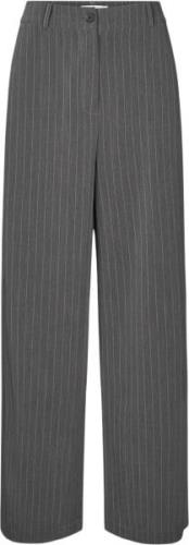 Modström Kemmamd Pants Kvinde Grey Pinstripe Bukser Med Lige Ben Str L...