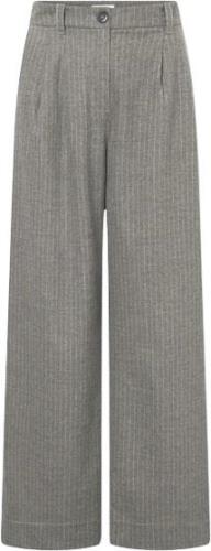 Nué Notes Gosta Pants Kvinde Multi Grey Stripe Bukser Med Brede Ben St...