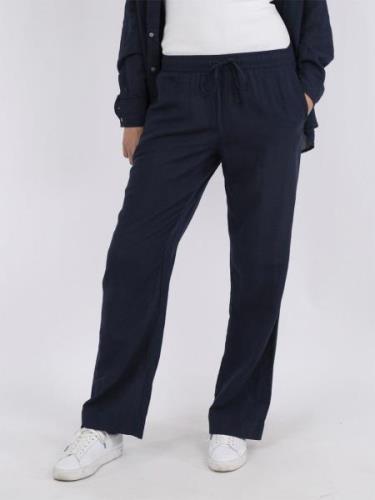 Neo Noir Sonar Linen Pants Kvinde Navy Bukser Med Brede Ben Str 36 - h...