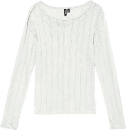 Vero Moda Vmlisa Pointelle LS TOP JRS Noos Kvinde Snow White Toppe Reg...