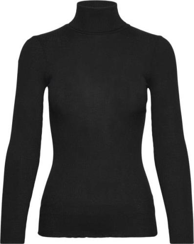 Rosemunde Silk Turtleneck Kvinde Sort Rullekraver Str L - Silke hos Ma...