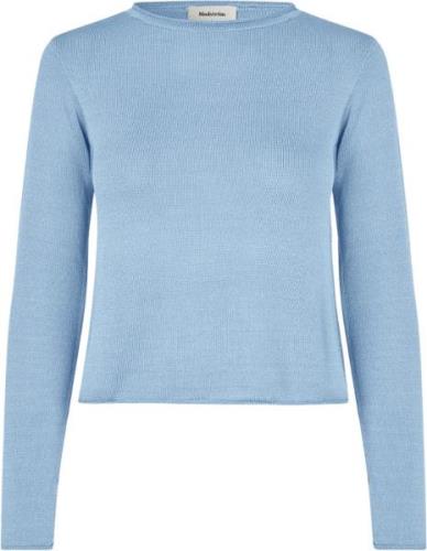 Modström Ivonnemd Oneck Kvinde Baby Blue Langærmede Bluser Str L - hos...