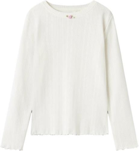 Name It Nkfsilke LS Slim TOP Str 116 - Cloud Dancer Bluser hos Magasin