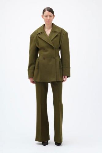 REMAIN Peacoat With Pleats Kvinde Dark Olive Overgangsjakker Str 40 - ...