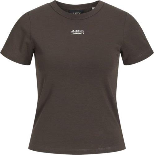 JJXX Jxgigi STR SS Print TEE JRS Kvinde Seal Brown Kortærmede T-shirts...