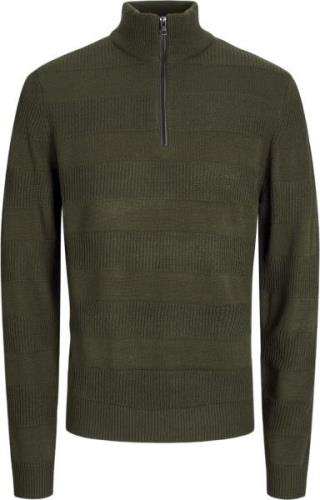 JJ-REBEL Jrebtoby Knit Half ZIP Mand Grøn Sweaters Str M - hos Magasin