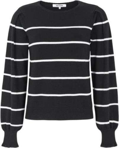 Soft Rebels Sranalia Stripe Knit Kvinde Black Sweaters Str L - hos Mag...