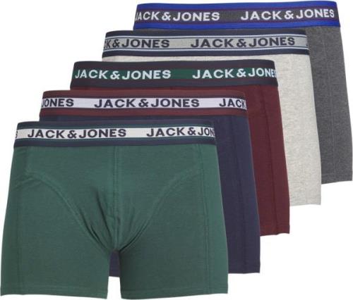 Jack & Jones Jacoliver Trunks 5 Pack BOX Str L - Dark Grey Melange/sea...