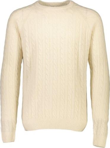 Lindbergh Lambswool Raglan Cable Oneck Mand Hvid Sweaters Str L - hos ...