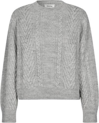 Modström Grannonmd Oneck Kvinde Grå Sweaters Relaxed Fit Str L - hos M...