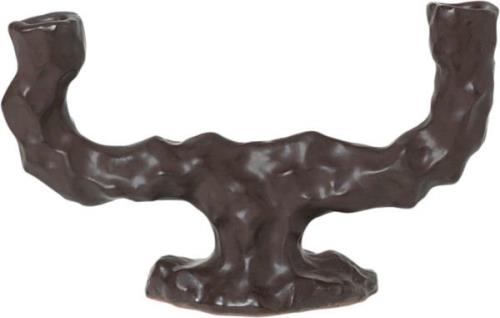 ferm LIVING Dito Candle Holder Double - Dark Dark Brown Str ACCESSORIE...