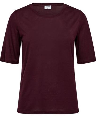 Filippa K Elena Tee Kvinde Burgundy Langærmede Bluser Str L - hos Maga...