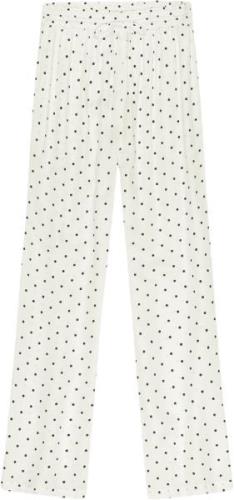 Moshi Moshi Mind Moon Pants Silky Kvinde Ecru/black Dots Wide Jeans St...