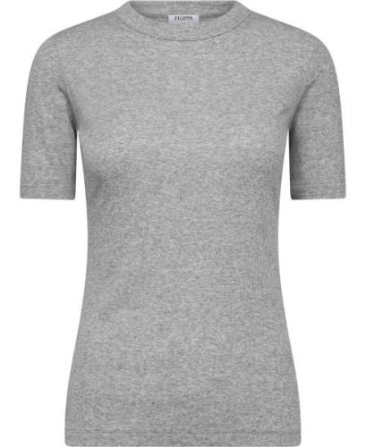 Filippa K Soft Rib Tee Kvinde Light Grey Langærmede Bluser Str L - Bom...