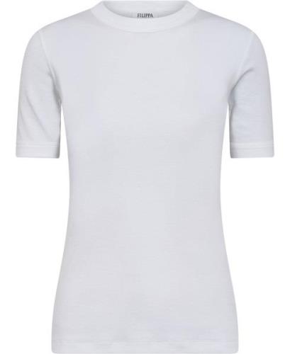 Filippa K Soft Rib Tee Kvinde White Langærmede Bluser Str L - Bomuld h...